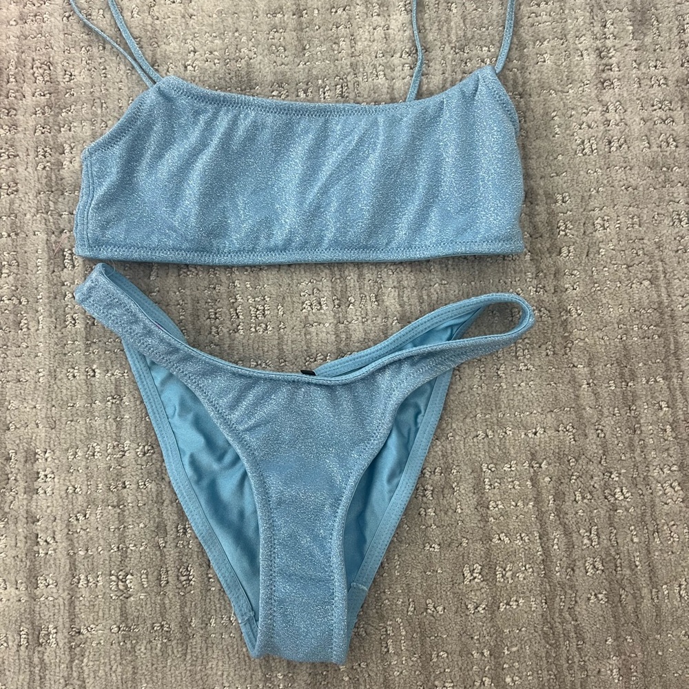 Blue Glitter Bikini Set Triangl